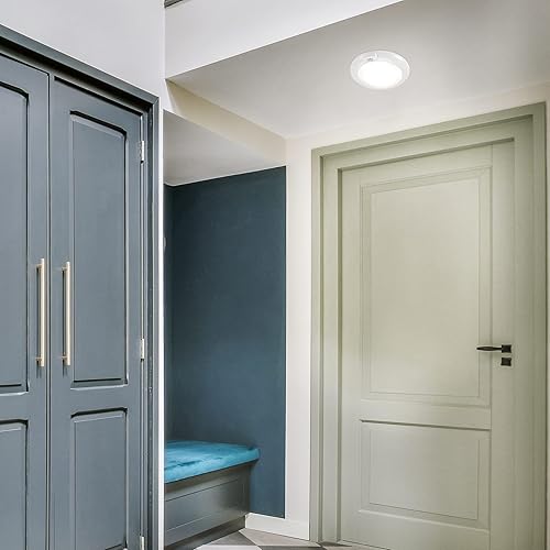 Miniatura 5 de Maxxima Lámpara LED de montaje de techo con sensor de movimiento redondo de 6 pulgadas, luz diurna de 5000 K, luz de 700 lúmenes de cúpula para