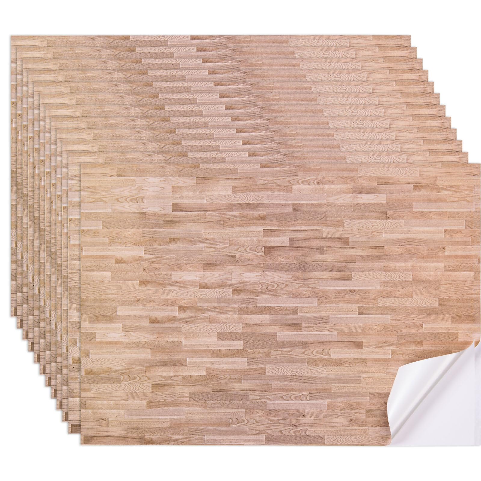 FOBSME 12 Sheets Miniature Dollhouse Wallpaper and Flooring Mini Dollhouse Floorboards Wall Paper Self-Adhesive Flooring Wall Tiles 8.27 x 11.69 Inch