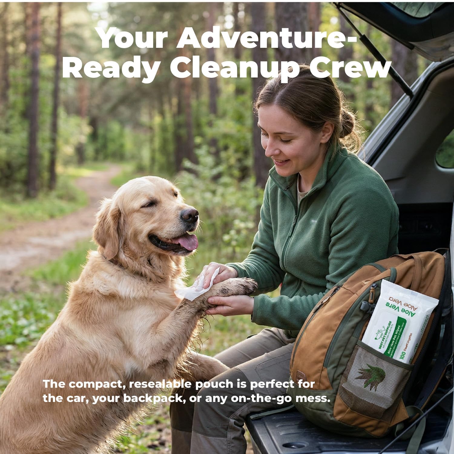 Best Pet Supplies Pet Wipes for Dogs - Dog Wipes Cleaning Deodorizing, for Coats, Ears, Paws - Hydrating, Aloe Vera - image 4