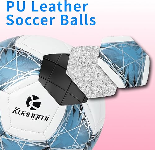 Miniatura 4 de Kuangmi Balón de fútbol, pelota de partido de tamaño oficial 5, jugadores de fútbol para jóvenes, adolescentes y adultos, entrenamiento deportivo al