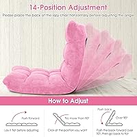 Vista 5 de Giantex Silla de Piso con Respaldo, Silla de Sofá Plegable con 14 Posiciones Ajustables, Cama para Dormir Acolchada, Sofá Reclinable, Silla de Piso