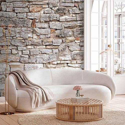 Miniatura 2 de artgeist Mural de pared de piedra sintética de 135 x 101 pulgadas, papel tapiz autoadhesivo removible de gran tamaño para decoración de pared,
