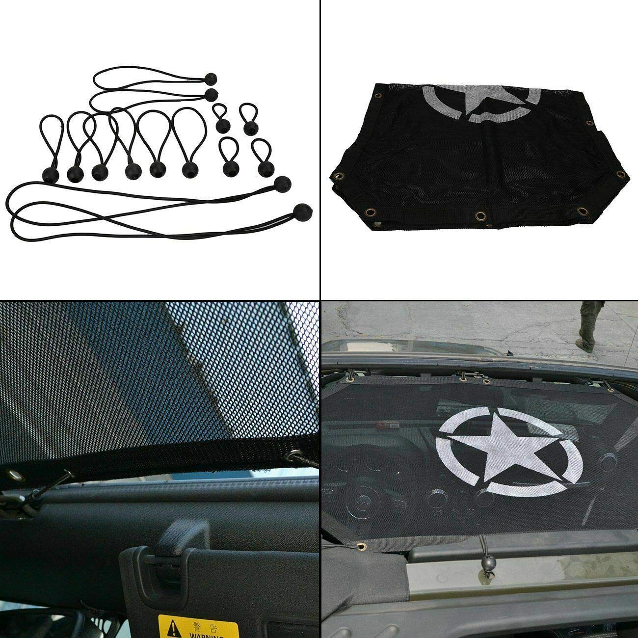 Vital All-TerrainFive Star Sun Shade Bimini Bikini Top for 2/4 Door 2Dr / 4Dr Jeep Wrangler JK JKU