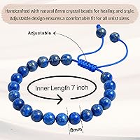 Vista 438 de Amazing Gemstone Crystal Bracelet for Women Men's Gifts - Protection Healing Crystal Bracelet - 8mm Gemstone Beaded Adjustable Bracelet Pulseras
