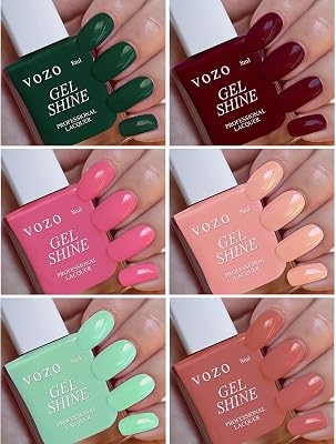 Shine Nail Polish Unique Colors HD Shine Pastel Shades Set of 6(Radium Green, Maroon, Light Crimson, Light Peach, Green Cyan, Old Rose) 48ml