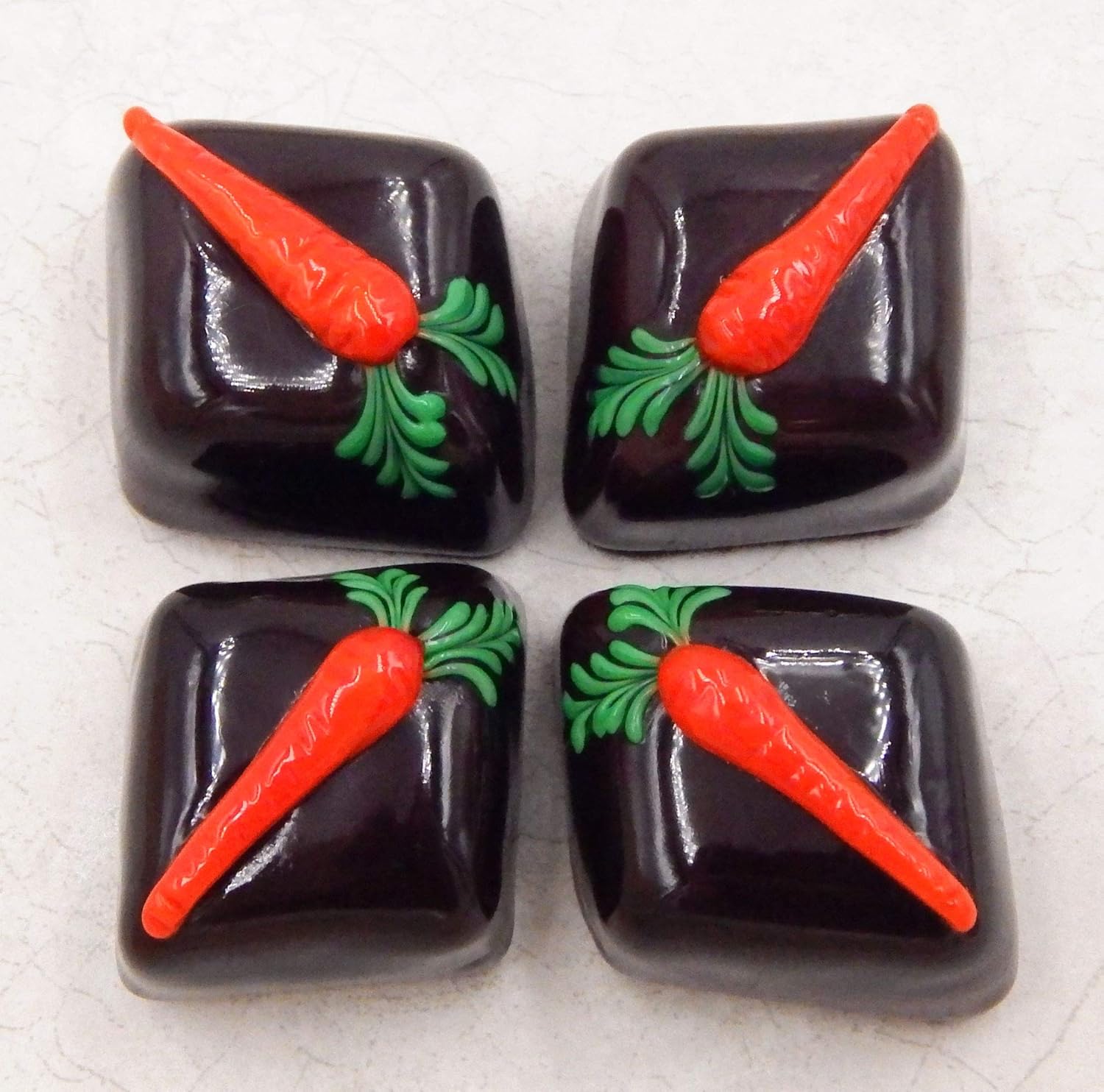 Art Glass Chocolate Carrot Gift Handmade Easter Décor