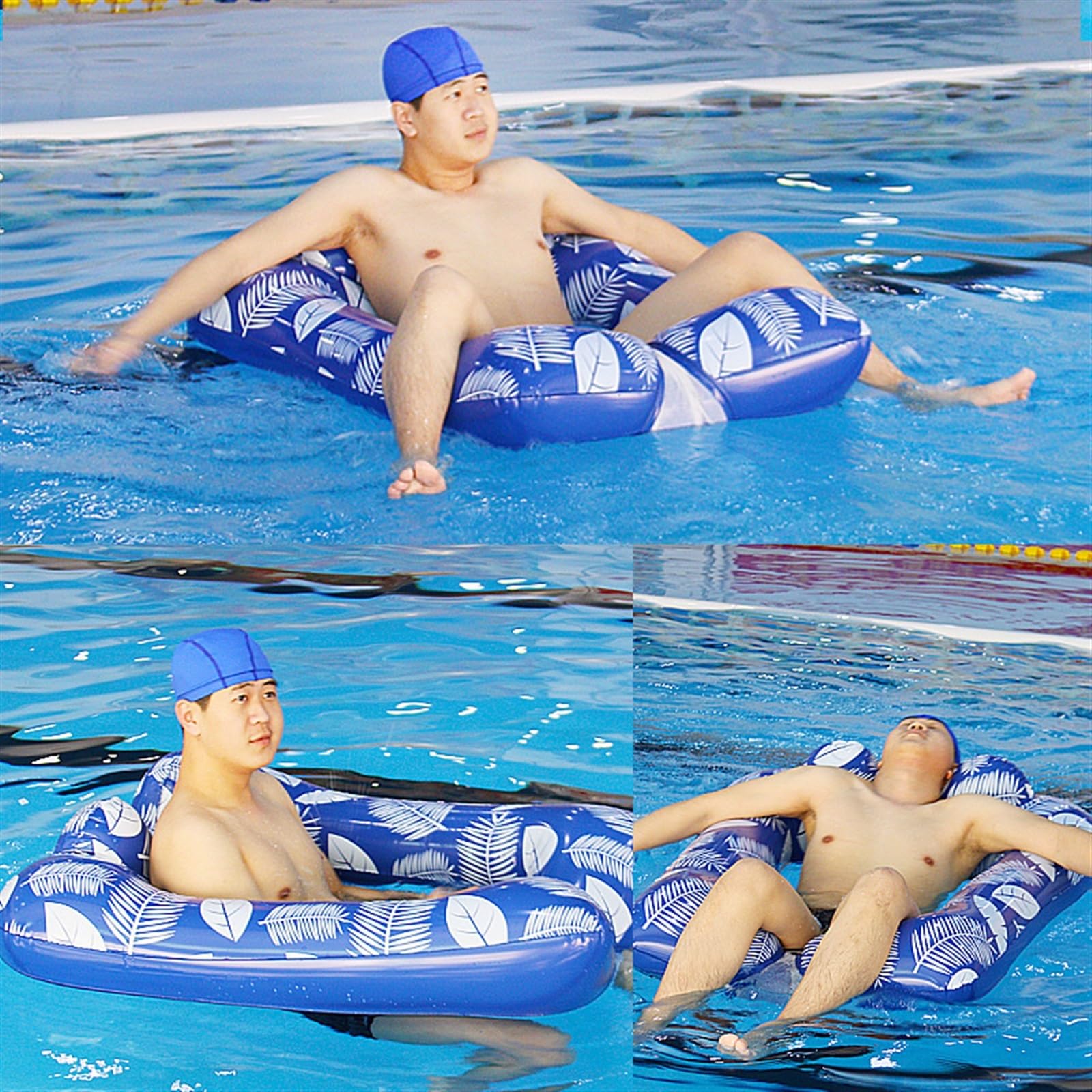 Flotteurs de Piscine pour Adultes Hamac à Eau Gonflable Chaise Flottante Portable Pliable lit Flottant canapé Accessoire de Natation Chaise d'eau Flottante