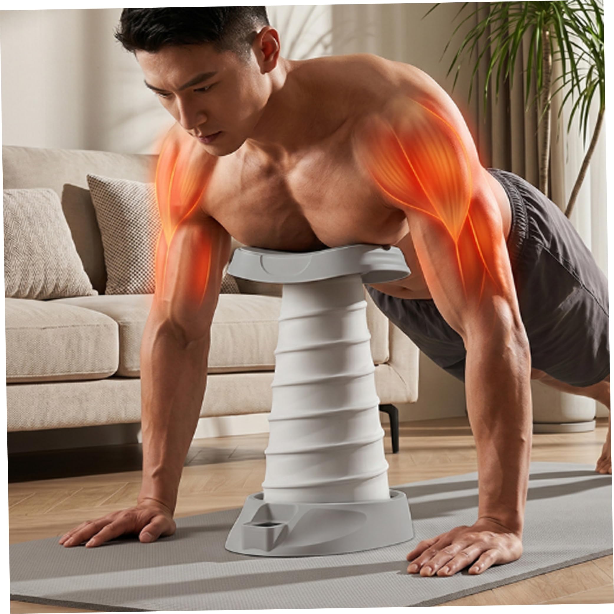 Assistente per push up con timer, supporto per push up per principianti, grigio