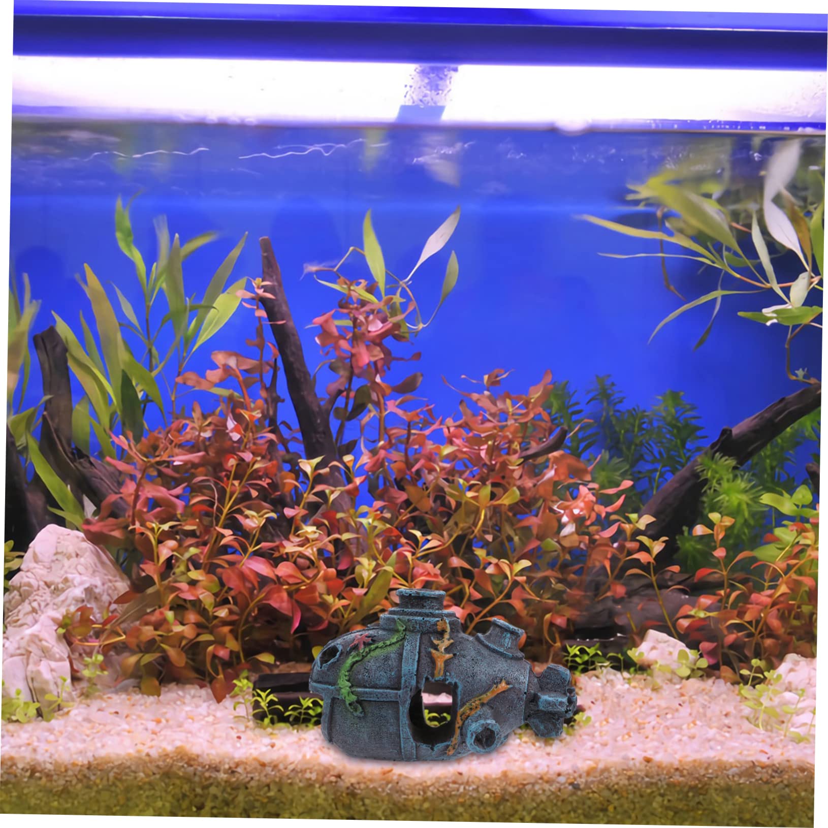 Toddmomy 4piezas Decoración Acuario Adornos De Resina para Peceras Simulación De Submarino y Coche Antiguo Accesorios para Acuarios De Agua Dulce y Salada