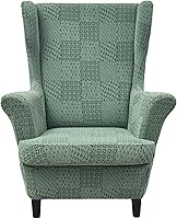 Vista 29 de Eco-Ancheng Funda para silla Wingback, 2 piezas, respaldo de ala, fundas de elastano para sillón con respaldo de ala, fundas para sillón con parte