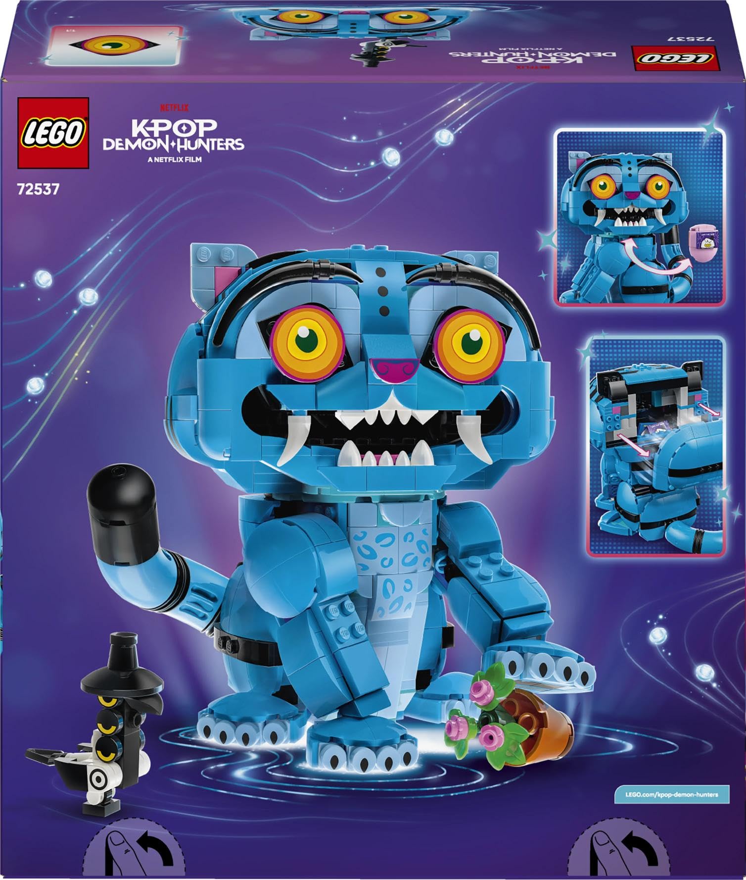 LEGO KPop Demon Hunters Derpy la Tigre e Sussie la Gazza - Gioco K-Pop con 2 Animali e Vaso di Fiori - Decorazione da Cameretta - Regalo per Bambine e Bambini da 9 Anni in su a Tema Musicale - 72537