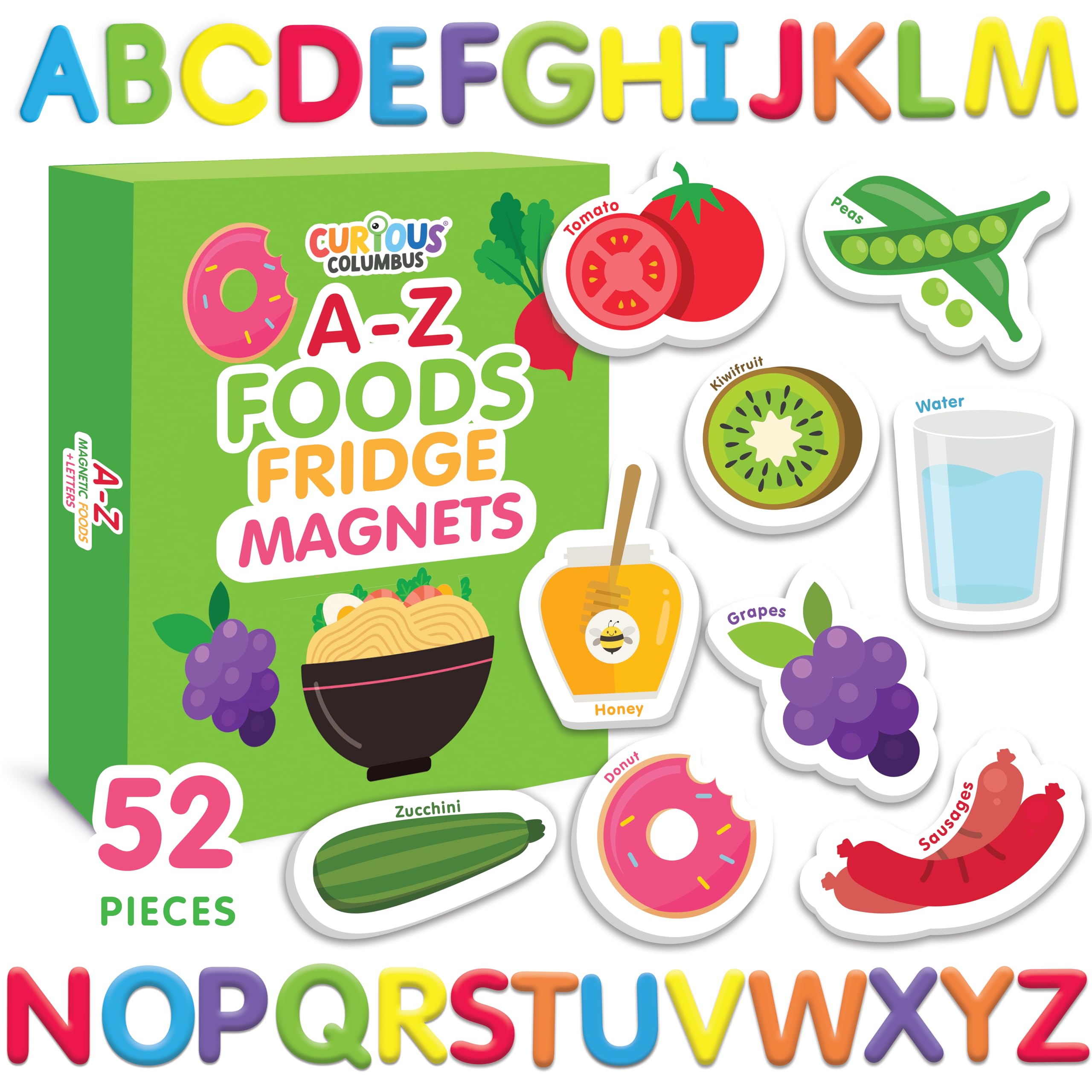 Amazon.com: Curious Columbus Learning Magnets – Set of 52 Fridge
