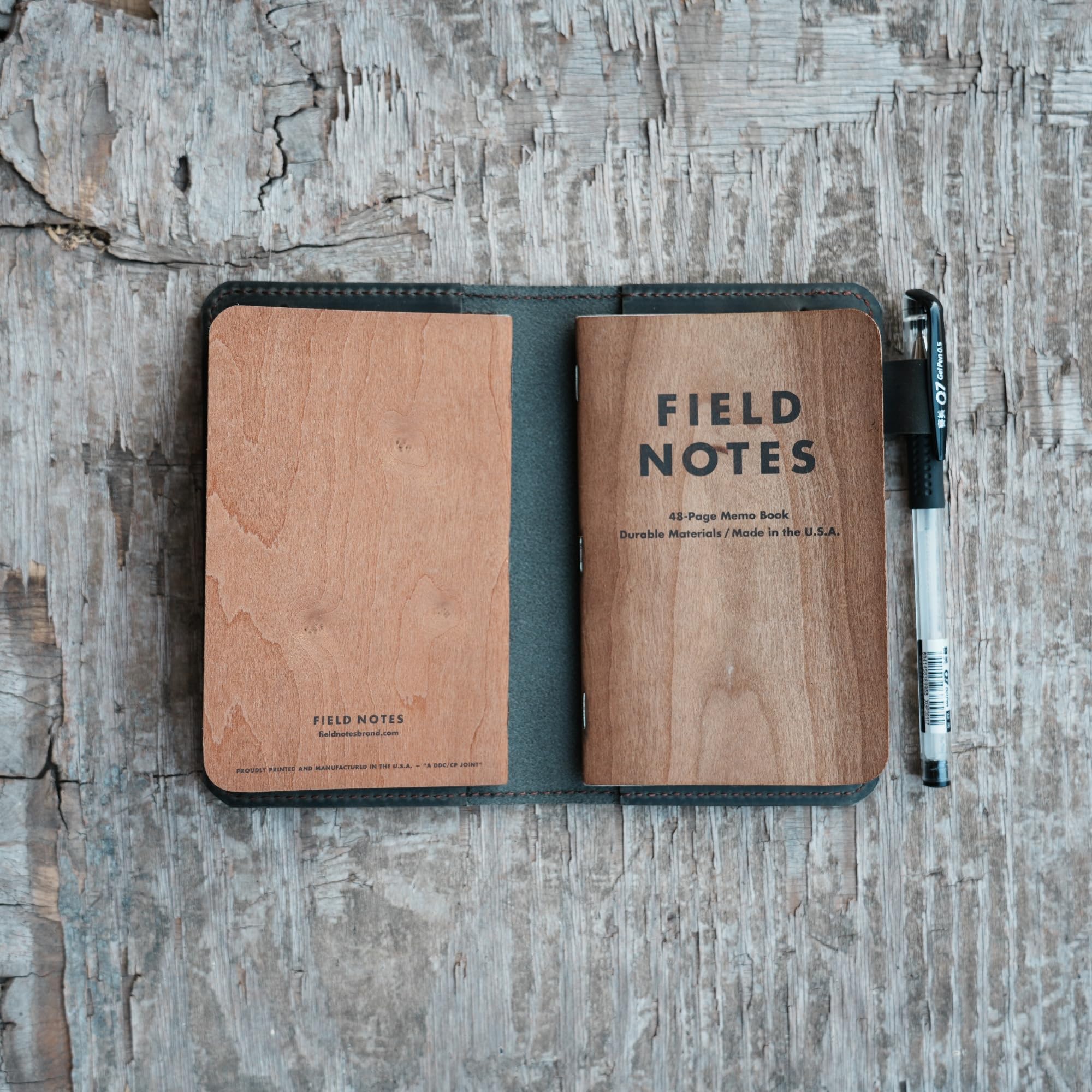 JJNUSA Distressed Echtes Leder Notizbuch Notizblock Hülle für Field Notes mit Reise-Karteikarten 7,6 x 12,7 cm fieldnotes 8,9 x 14 cm Hülle dunkelbraun