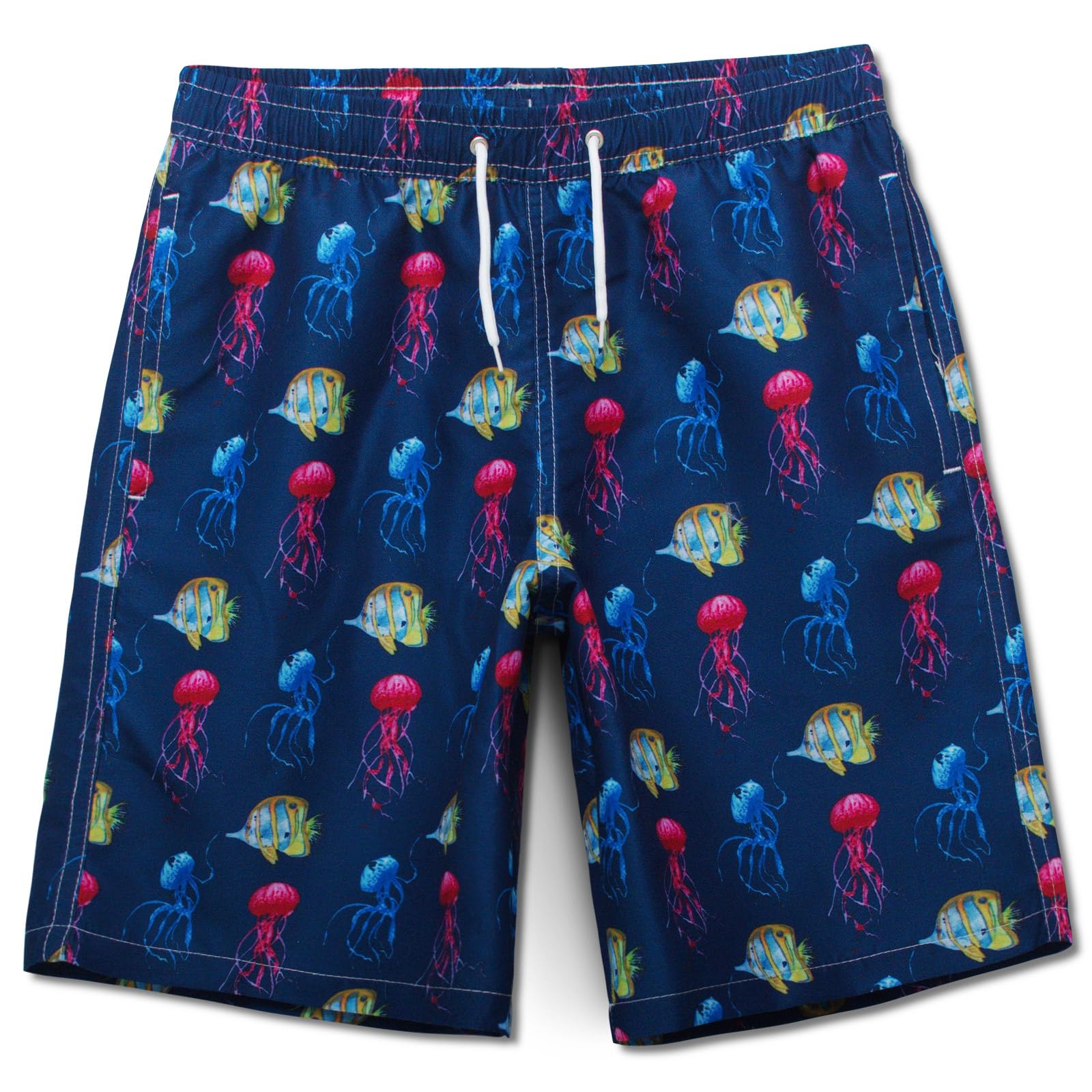 Meilonger Boys 21001-Dark Blue(Conch) Swimming Shorts Quick Dry Beach Board Trunks Swimwear Bathing Suits Size 6-7,8,10-12,14-16(Dark Blue(Conch),10-12)