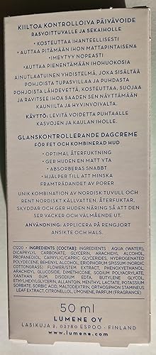 Miniatura 4 de Lumene Klassikko [CLASSICS] Crema de día controladora de brillo para pieles grasas y mixtas 1.7 fl oz / 1.7 onzas líquidas