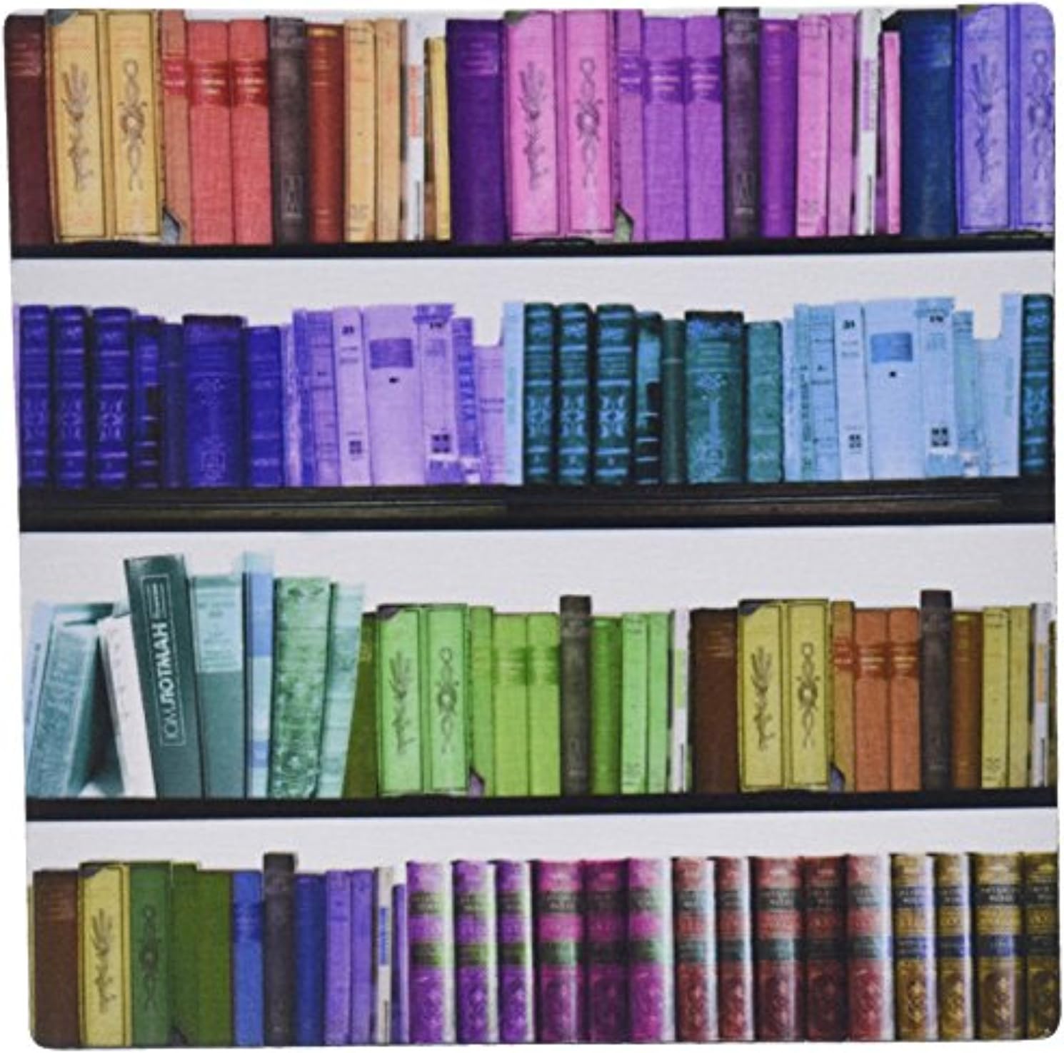 Fongakde 9 x 7 x 0.25 Inches Mouse Pad, Colorful Bookshelf Books Rainbow Bookshelves Reading Book Geek Library Nerd Librarian Author (mp_112957_1)