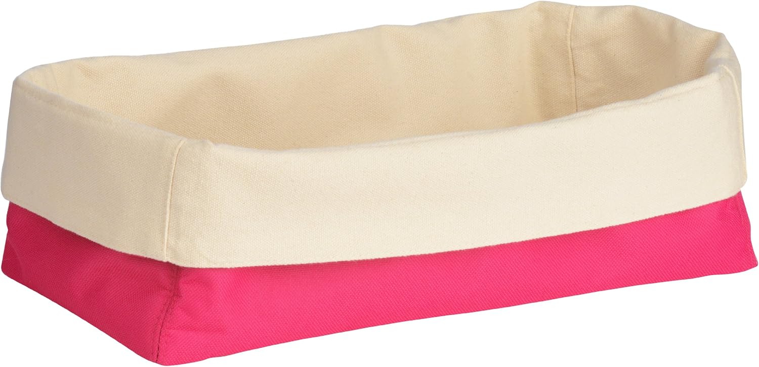 Premier Housewares Bread Basket, 17 x 33 x 16 cm - Hot Pink/Cream, 18 x 33 x 16 cm