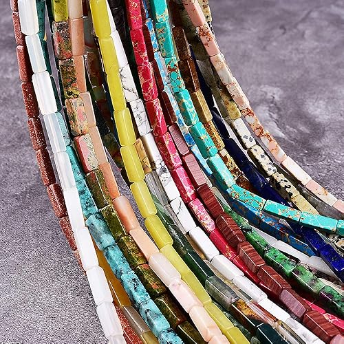 Miniatura 5 de Cuentas sueltas de ágata india natural de 0.157 x 0.512 in, tubo de cuentas con energía curativa para la fabricación de joyas, 15.5 pulgadas por