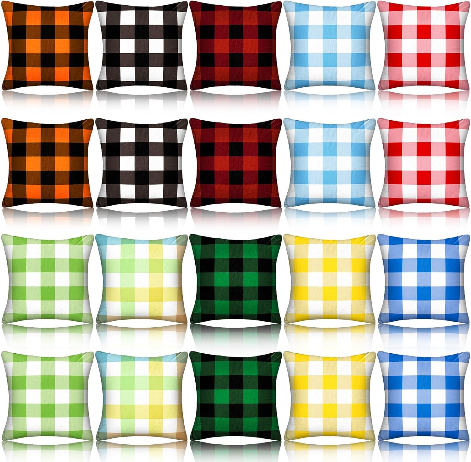 20 Pcs Holiday Pillow Covers 18 x 18 Inch Seasonal Throw Pillow Covers Fall Halloween Decorative Pillowcase Pumpkin Ghost Pillowcase Cushion Case for Farmhouse Home Couch Sofa Decor