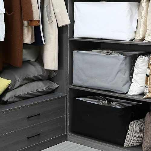 Miniatura 2 de Hinwo Contenedores de almacenamiento XXL de 102 L, paquete de 4 organizadores y almacenamiento de ropa plegables con asas, contenedores para ropa,