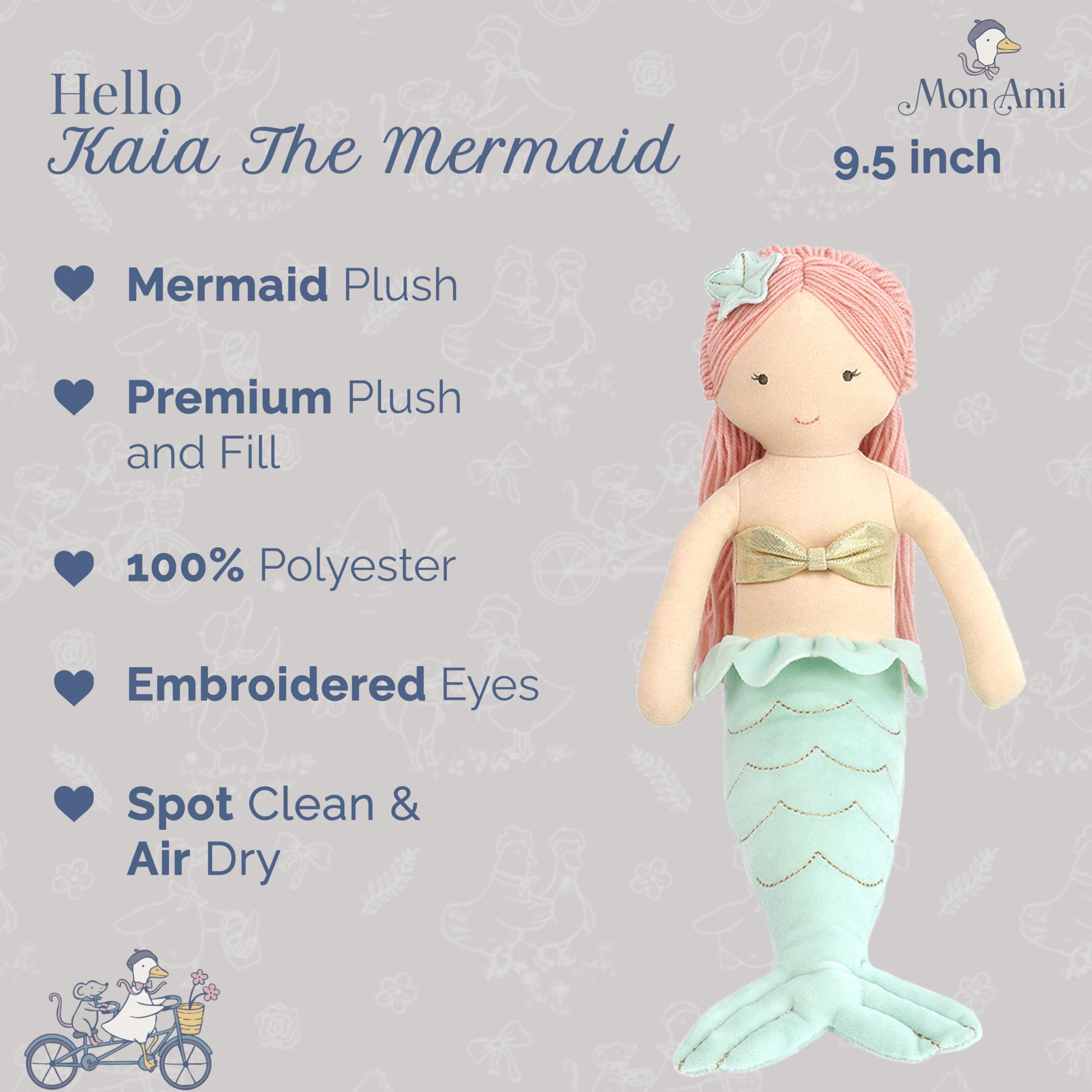 Amazon.com: MON AMI Kaia The Mermaid 9.5-Inch Stuffed Doll for