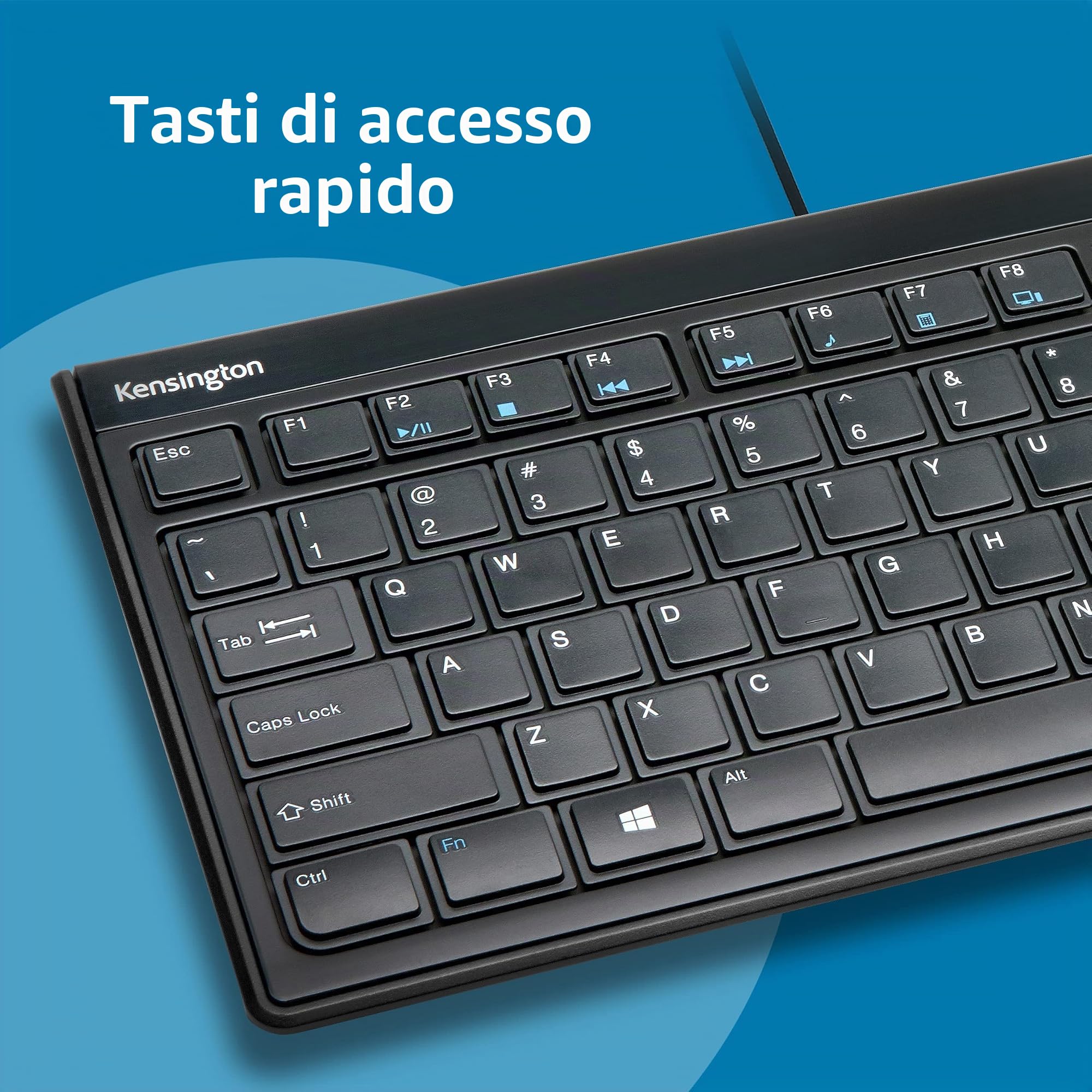 Kensington K72357FR Tastiera cablata ultra piatta Advance Fit AZERTY nera