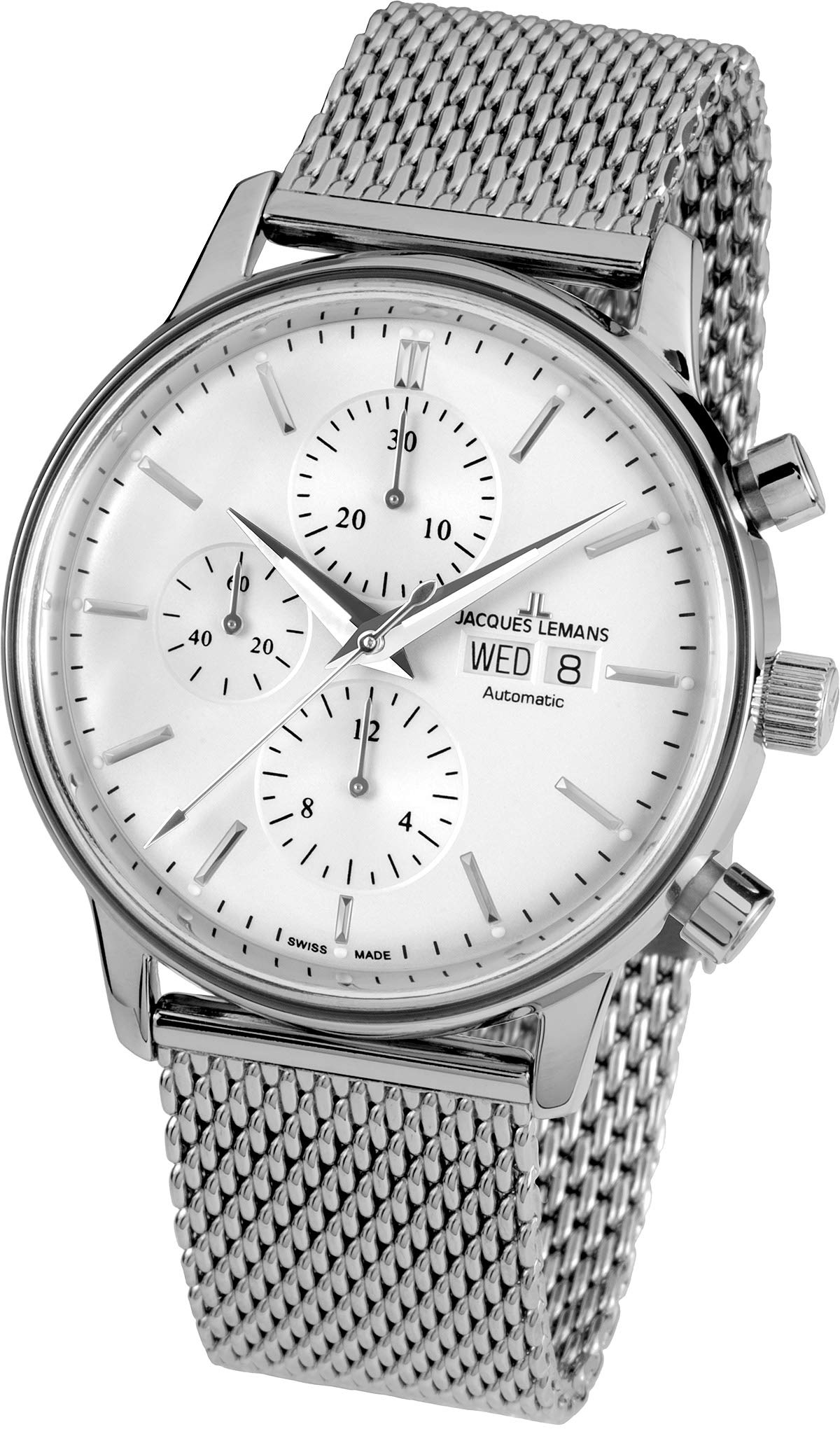 Jacques Lemansmen Chronograph Automatic Watch With Stainless Steel