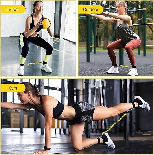 Miniatura 7 de Bandas de resistencia al tobillo con puños, bandas de tobillo para entrenamiento, bandas de ejercicio para entrenamiento de piernas, cadera,