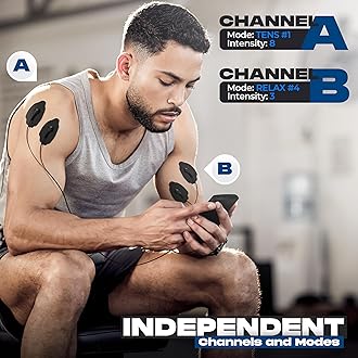 TENS Unit Muscle Stimulator, EMS Massager Machine for Shoulder, Neck, Sciatica and Back Pain Relief, Electronic Pulse Massage Physical Therapy, Black