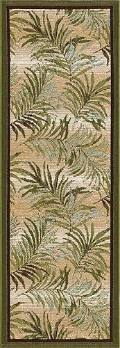 Miniatura 2 de Unique Loom Outdoor Botanical Collection - Alfombra de área Keukenhof (2 pies x 6 pies 1 pulgada, verdebeige)