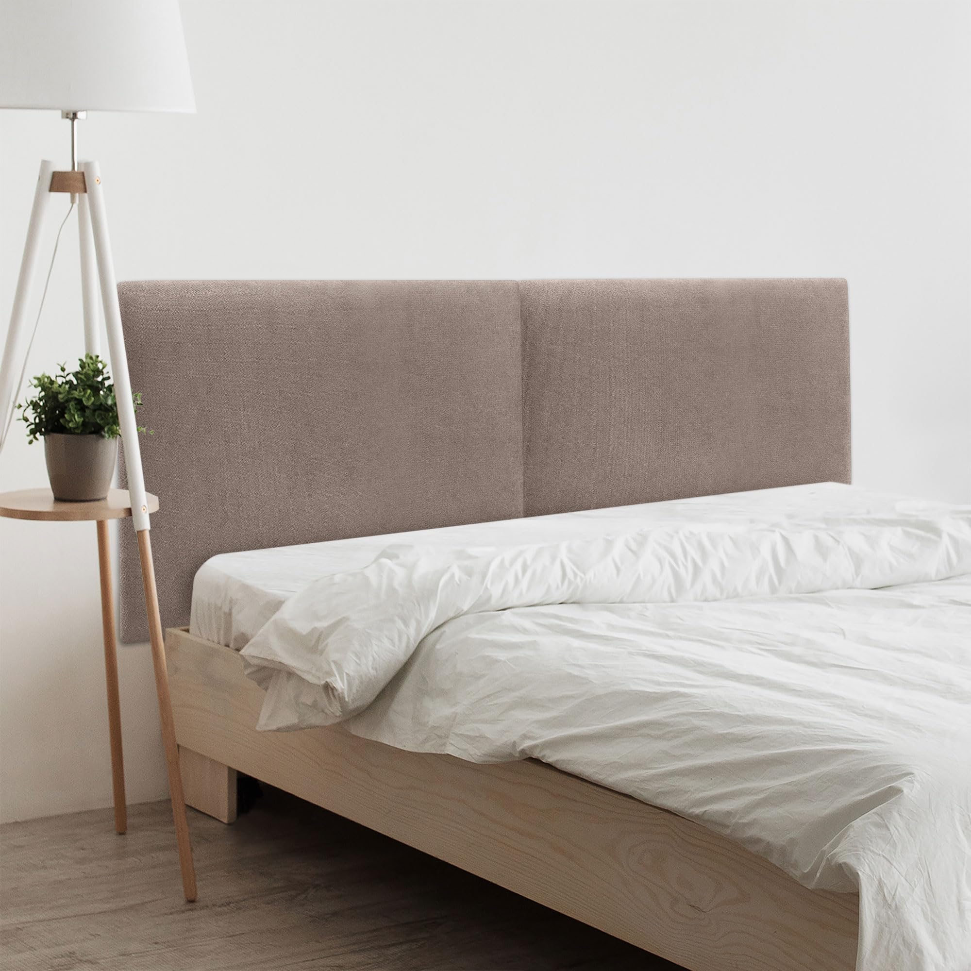 DHOME Gepolstertes Kopfteil Glatt aus Aqualine-Stoff Höhe 70 cm Dicke 4 cm und 8 cm für Wand Akustische Kopfteile Schallabsorbierend Kopfstütze (Stoff Erde, 160cm Dual, Dicke 4cm)