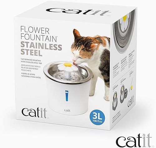 Miniatura 8 de Catit LED Flower Fountain with Triple Action Filter, Cat Drinking Water Fountain, 3 L