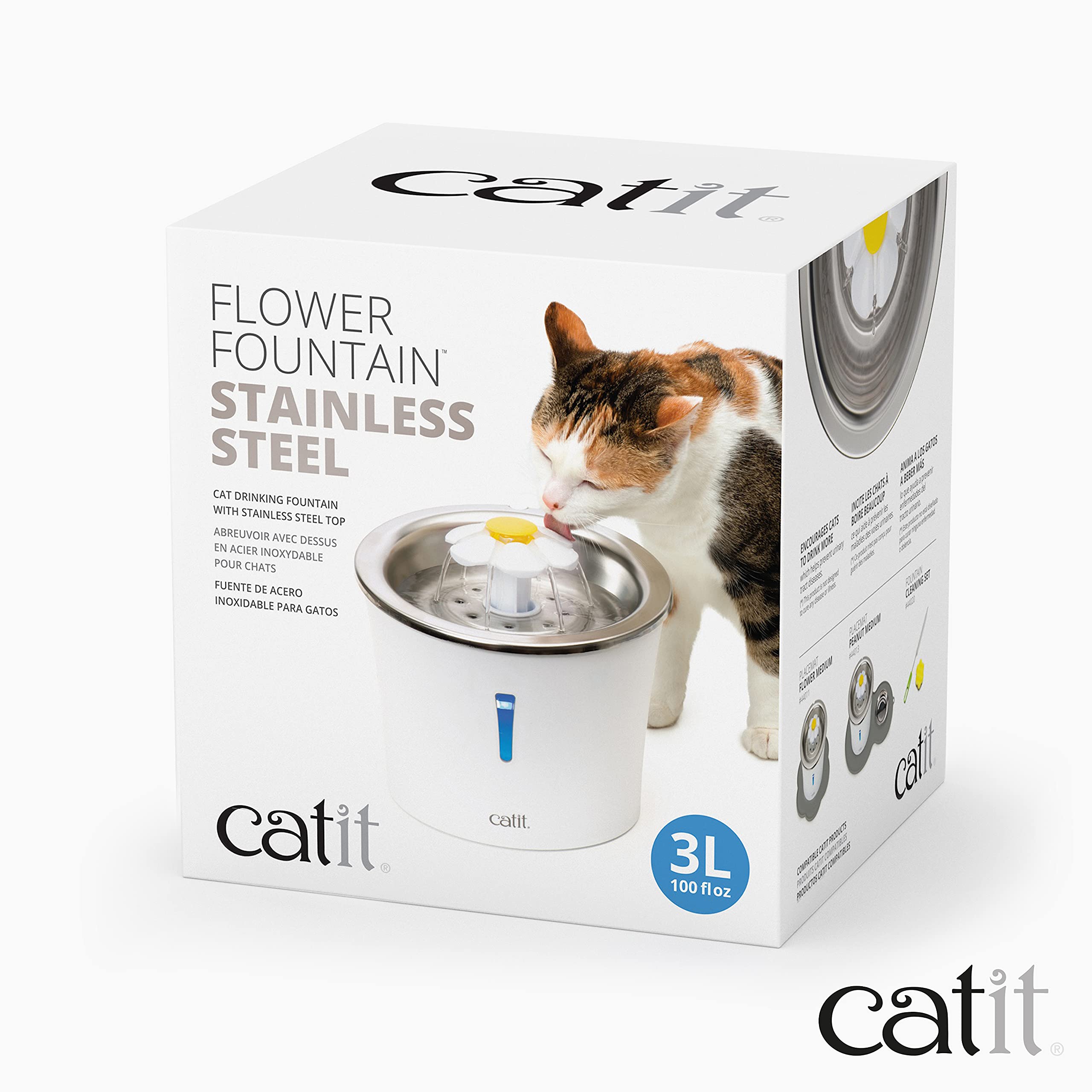 Catit Fontanna do picia kwiatów dla kota z blatem ze stali nierdzewnej
