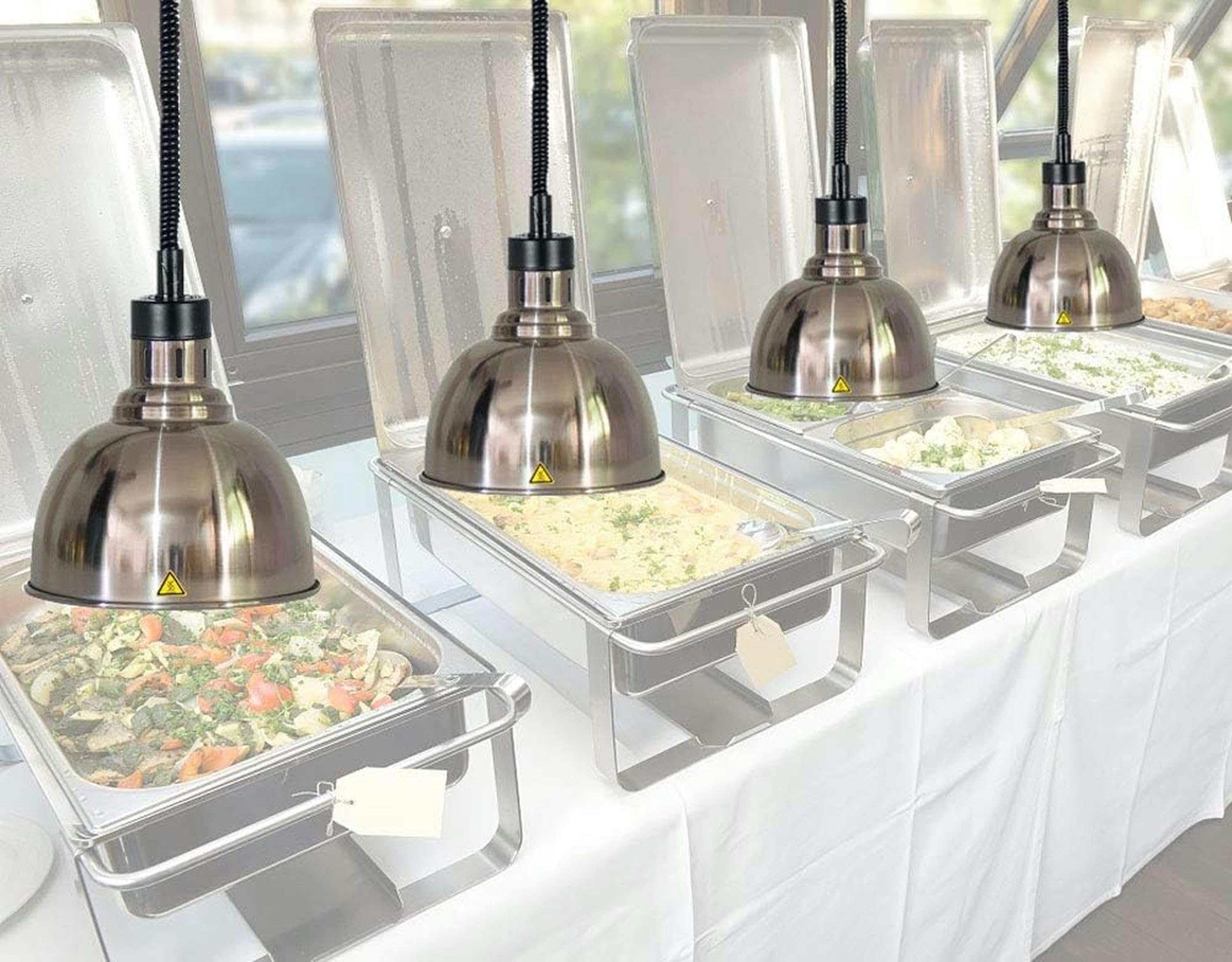 Commerciale Lampada Scaldavivande, Lampada Infrarossi Riscaldamento Lampada di Calore Alimentare Lampadario Vintage per Buffet Cucine, Mantieni il Sapore del Cibo, 250W-！