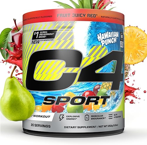 Cellucor C4 Sport - Polvo de preentrenamiento - Certificado NSF para el deporte - Hidratación Elite - 200 mg de cafeína + creatina + beta-alanina -