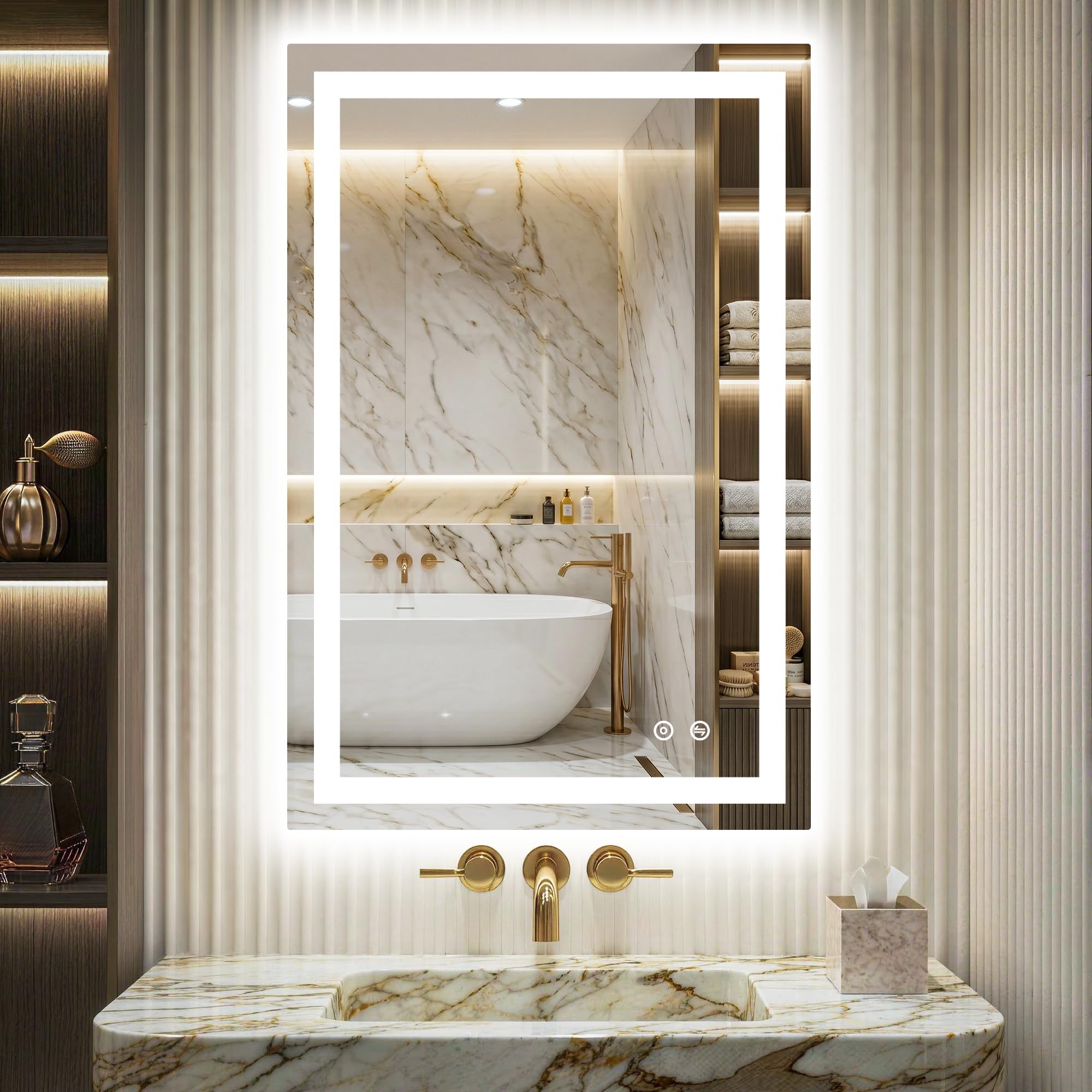 Espejo retroiluminado Delma 36x24 para rutinas de belleza y baño