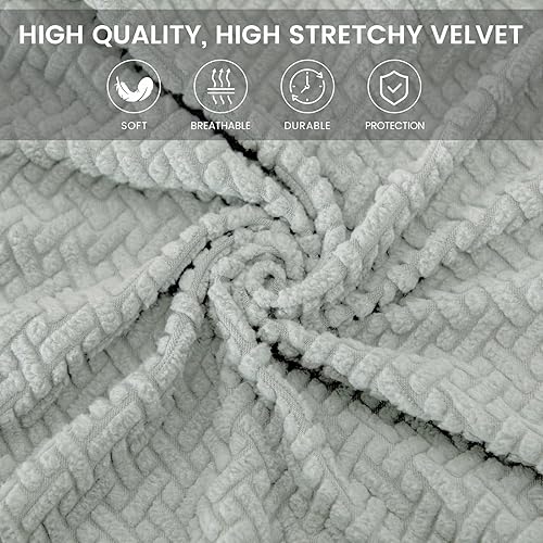 Vista 82 de MIFXIN Funda elástica elástica para silla de computadora, 2 piezas, de punto, universal, para silla de computadora, protector de muebles