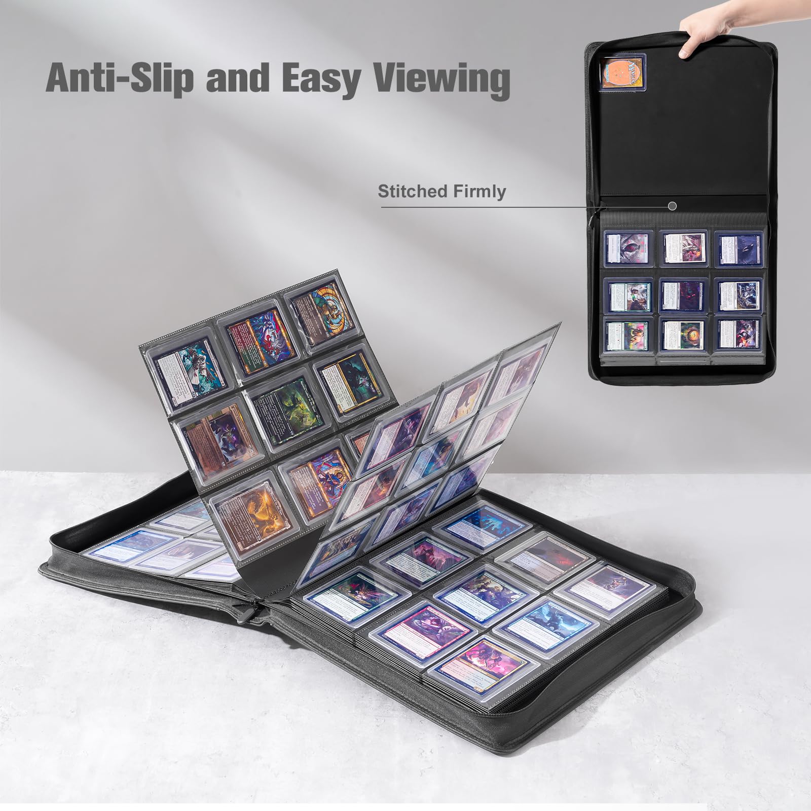 ProCase Raccoglitore Toploader Carte, Album Toploaders 324 Tasche in 3" x 4'' per Magic, TCG, Yu Gi Oh, MTG -Nero