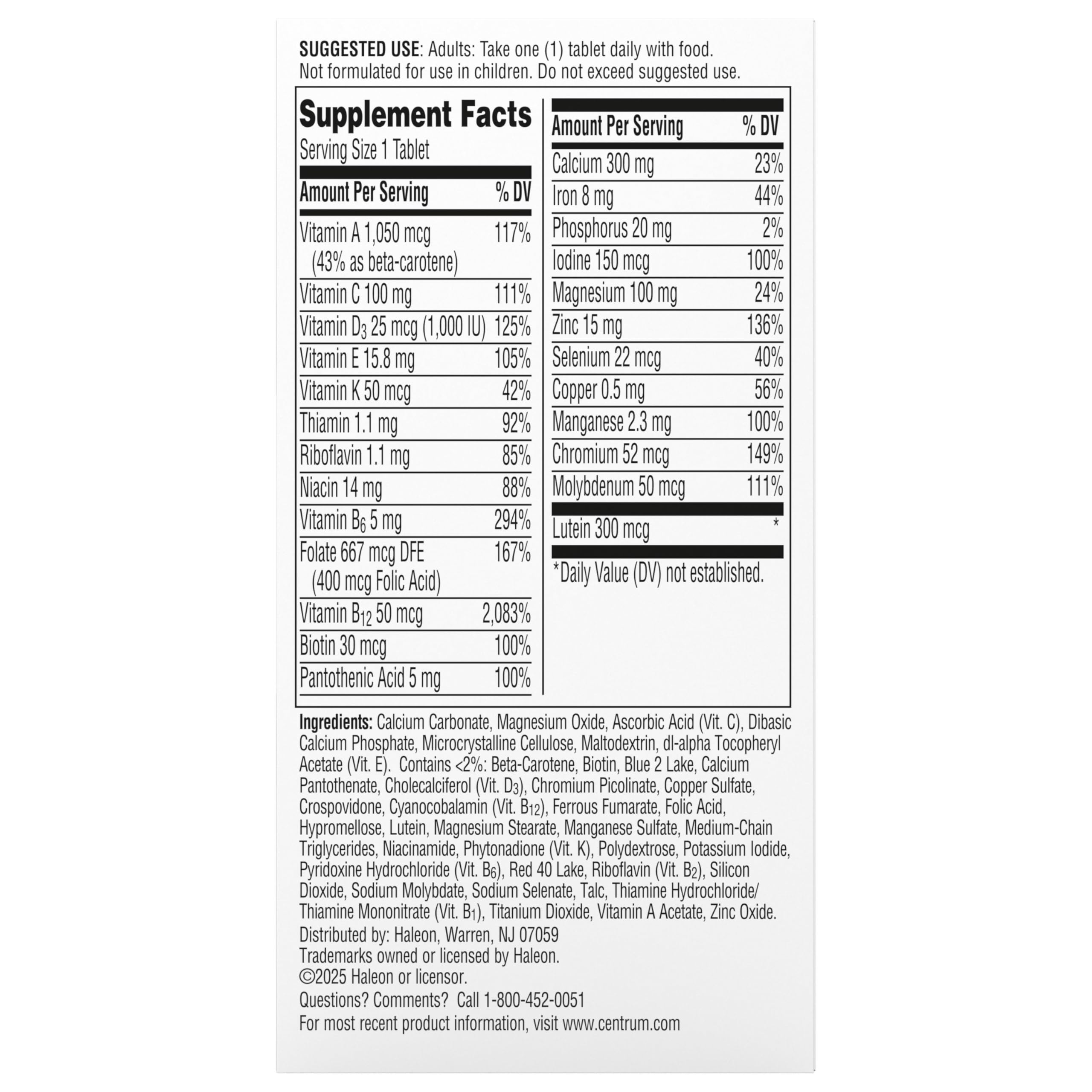 Centrum Silver Women's Multivitamin for Women 50 and Over, 100 Tablets — Amazon image 13