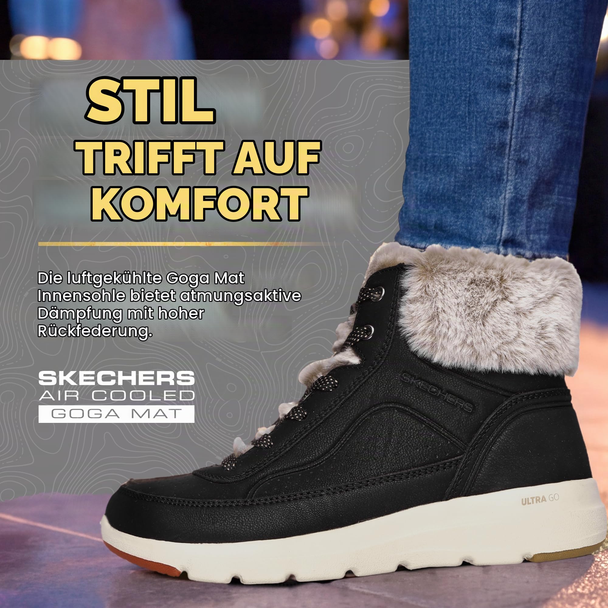 Skechers Damen Glacial Ultra Mountain MuseStiefelette