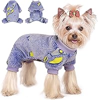 Vista 9 de Sebaoyu Pijamas para Perros Pequeños, Suéter de Perro con Diseño de Nave Espacial, Estrellas y Luna que Brillan en la Oscuridad