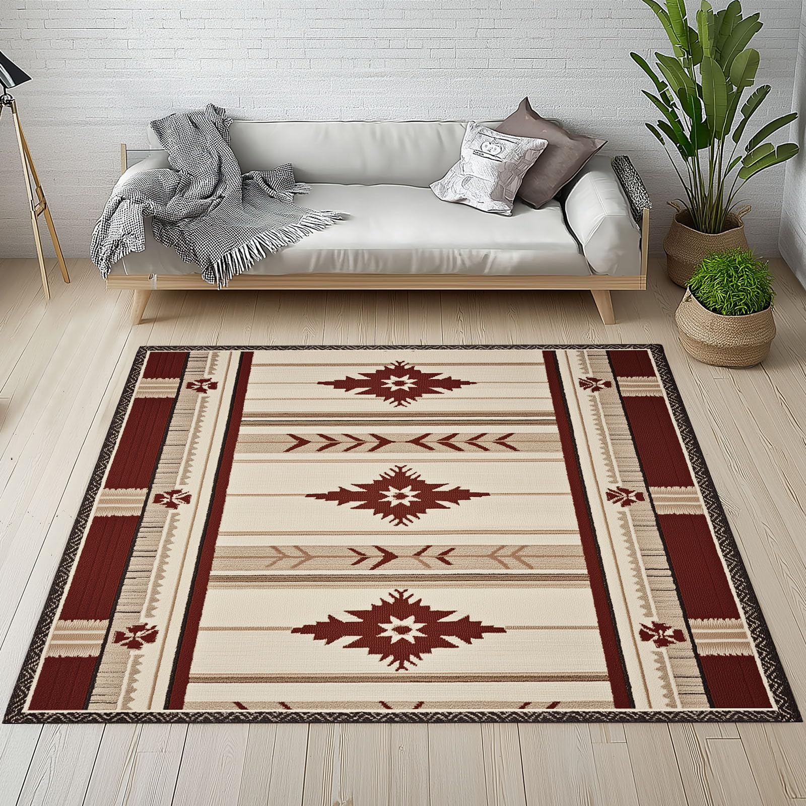 Tapis aztèque antidérapant et lavable 120x170 pour sécuriser la chambre