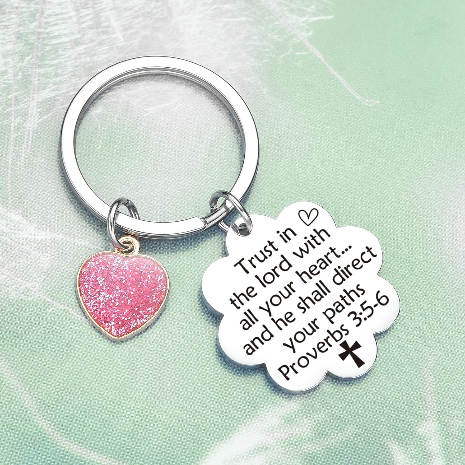 Catholic Keychain Christian Gifts for women Faith Keychain Religious Jewelry Faith Based Gifts - Image 3