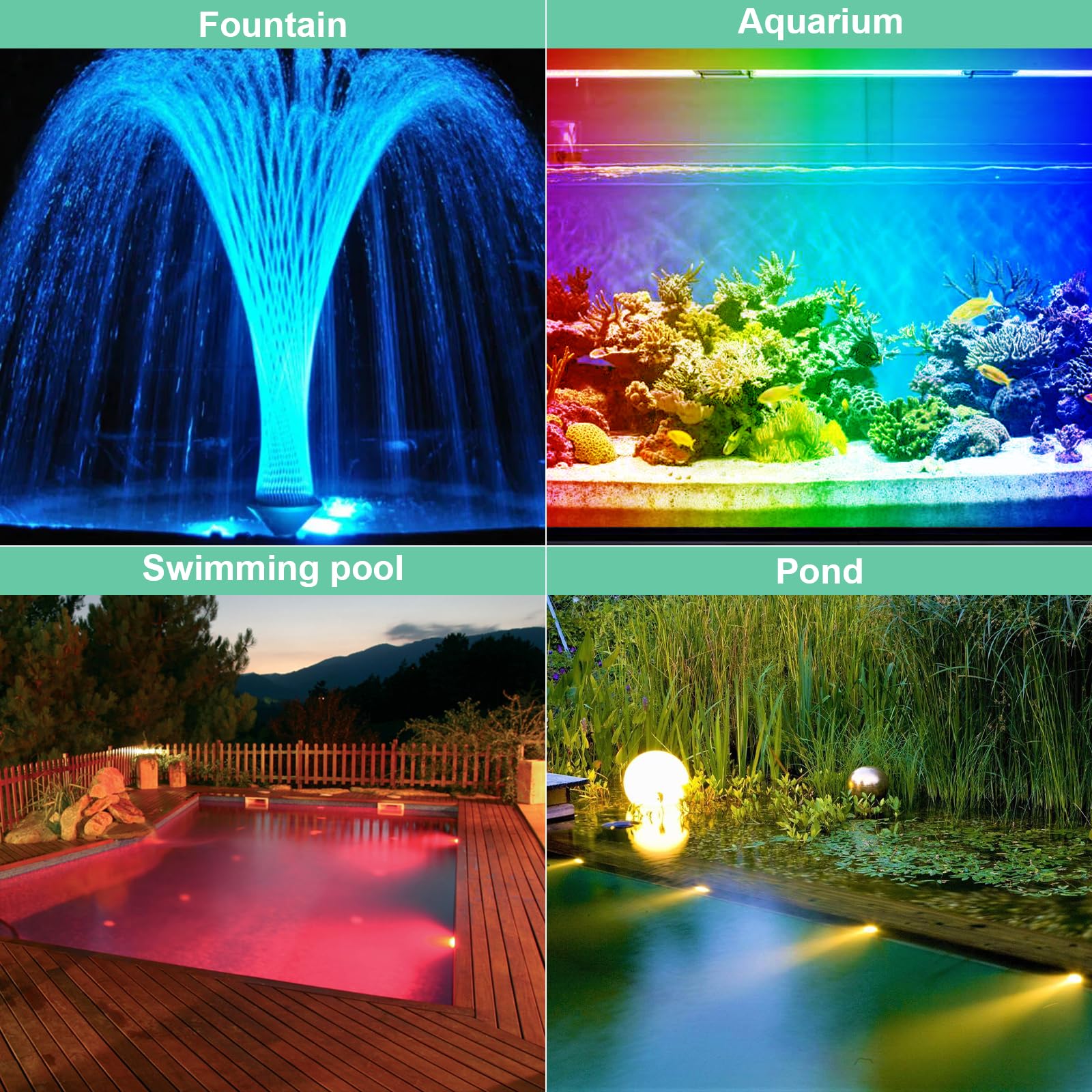 Aqua Lamp Pool Light 12V 360 LED RGB Underwater Pool Light | Remote ...