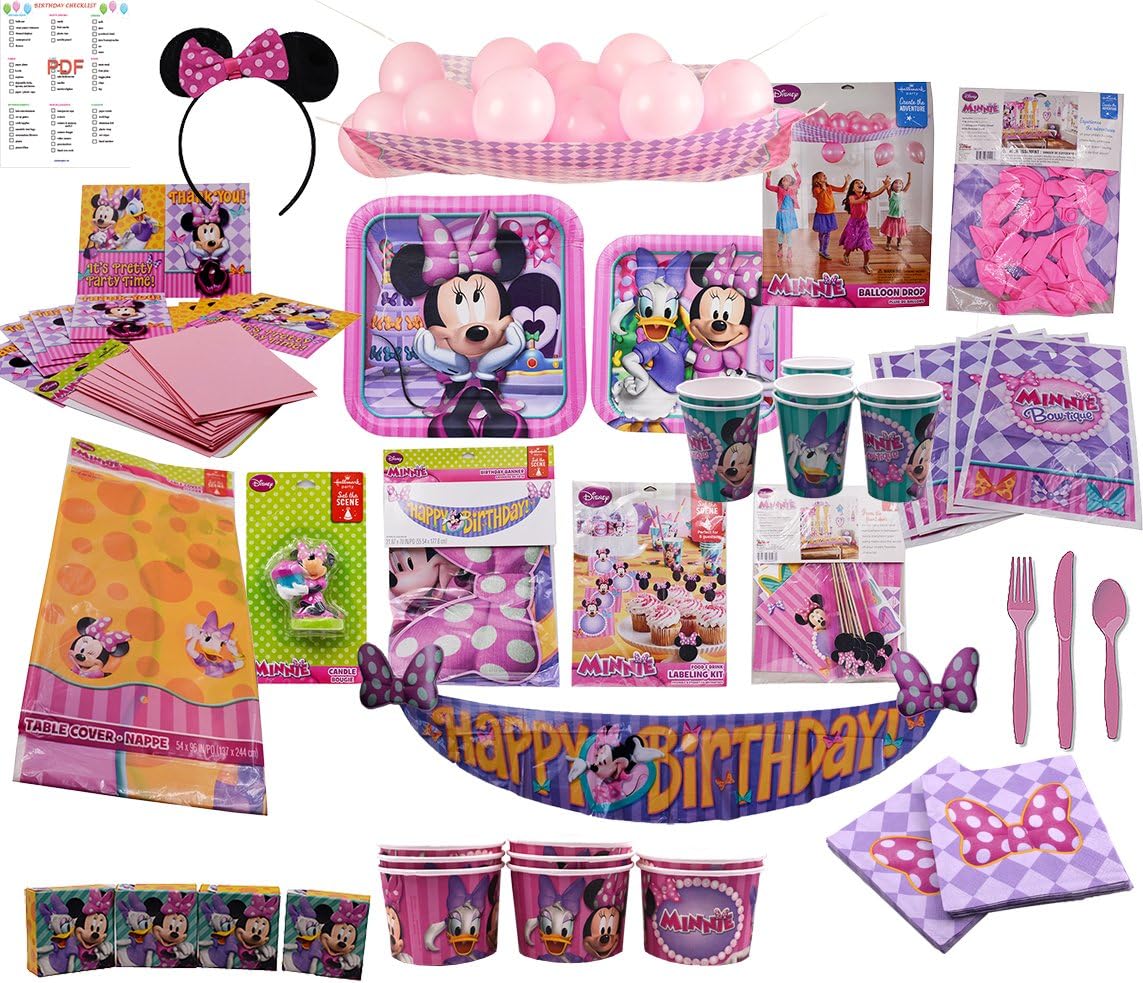 Minnie Mouse Party Supplies Bundle - The Ultimate Birthday Package (Minnie 8 Guests)