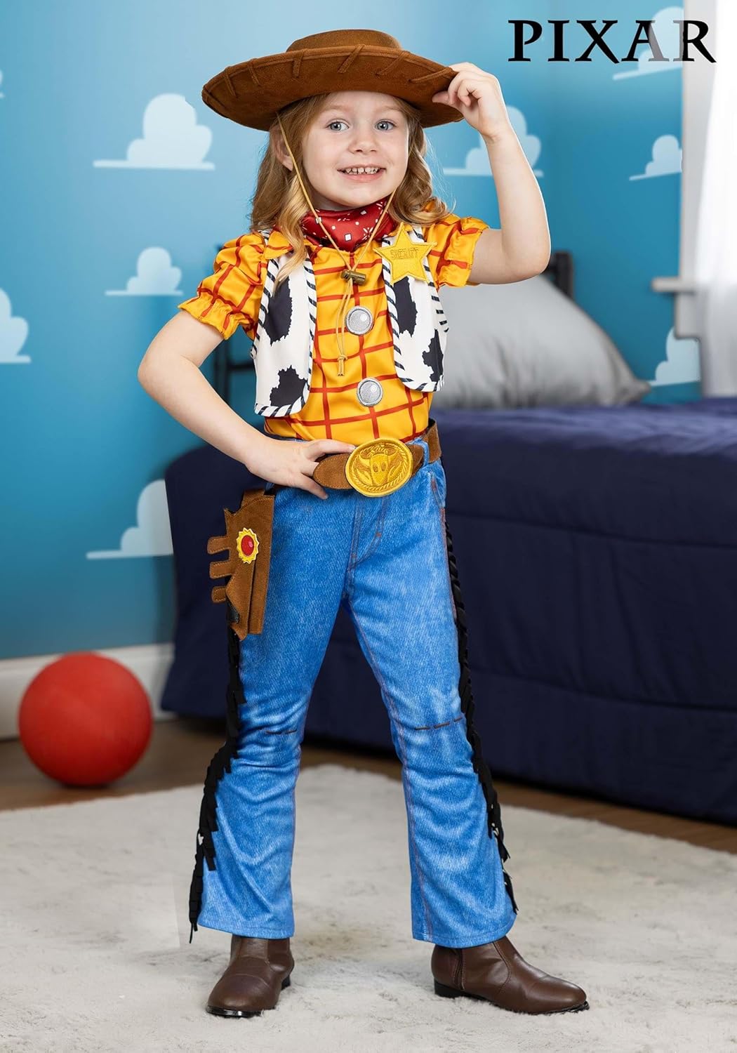 Disney Toy Story Woody Toddler Costume for Girls with Hat, Belt, Holster, Scarf & Badge - Officially Licensed
