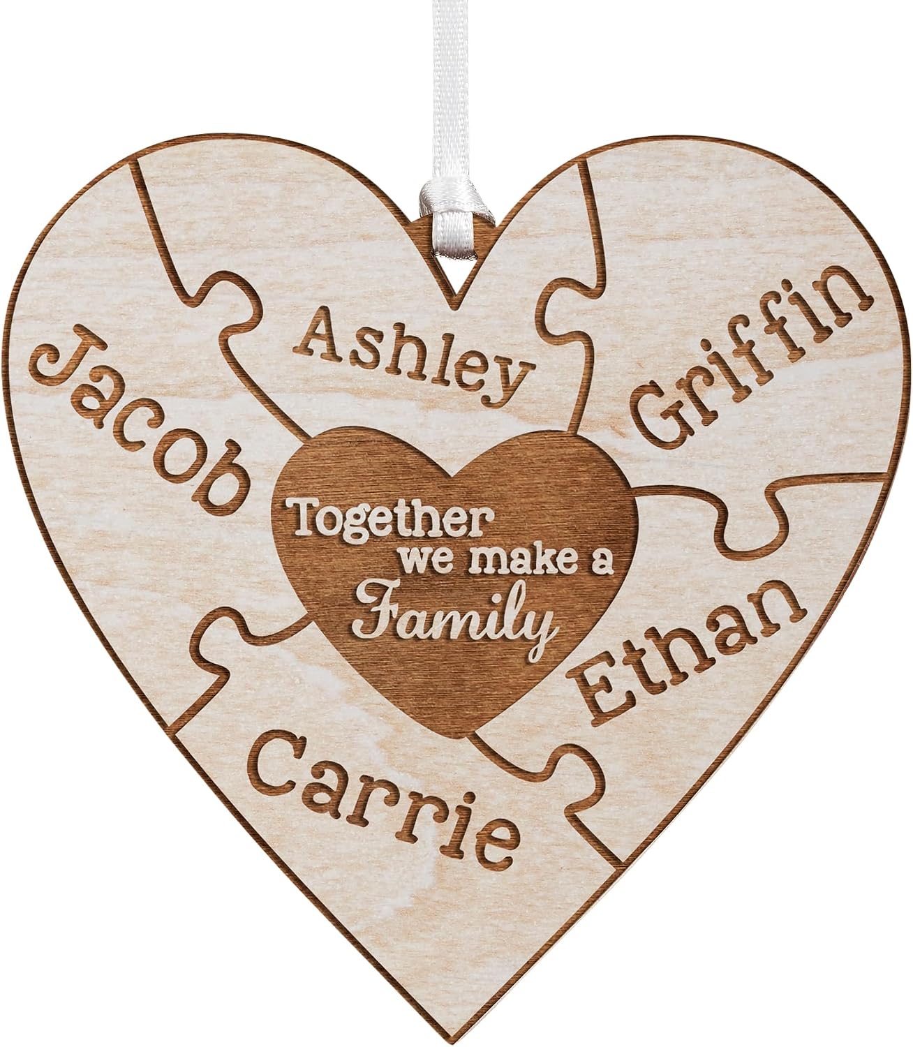 Personalization Universe 2 Sided- Together We Make A Family Personalized Ornament- Natural