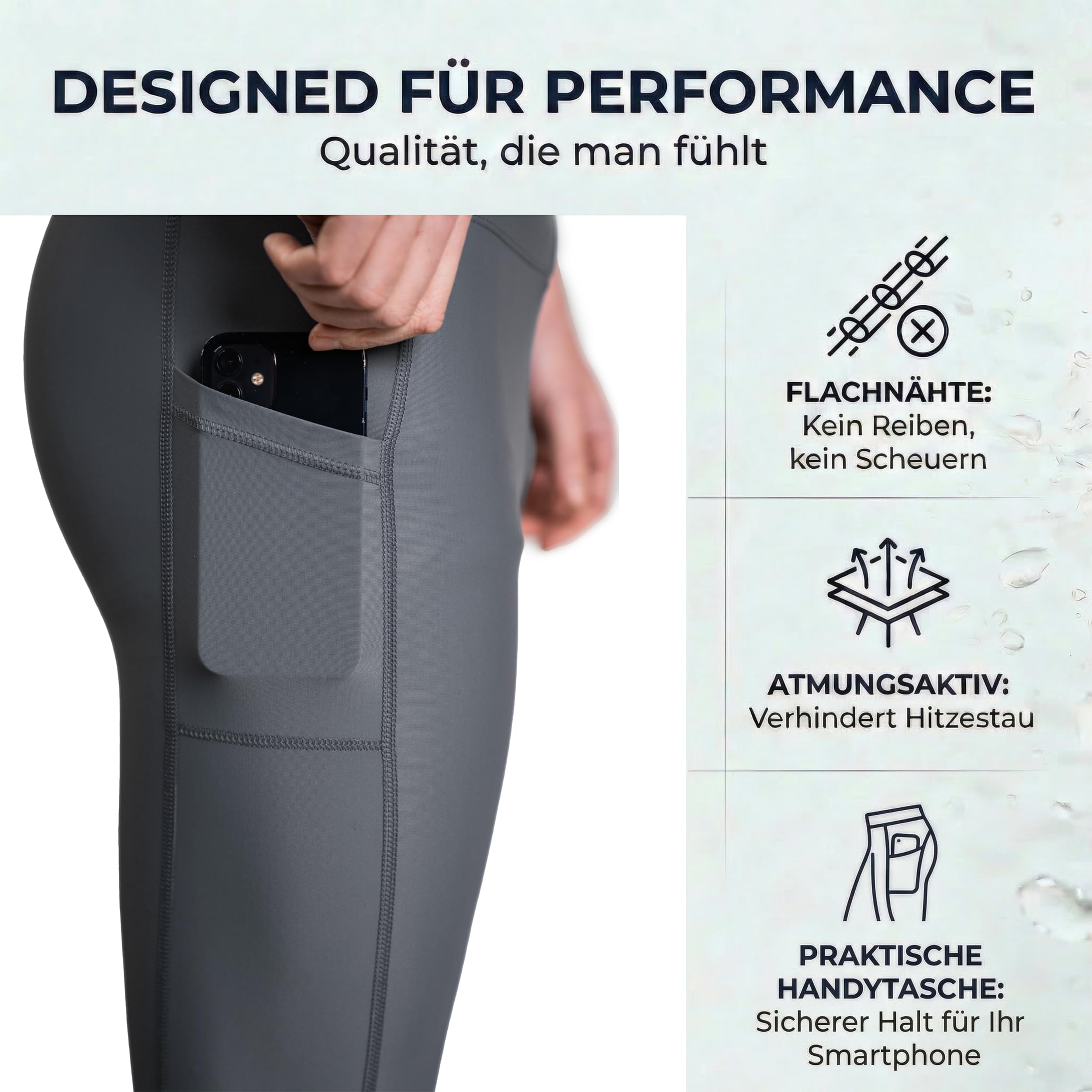 iQ-UV Badehose für Herren Lang – Lange Schwimmhose für Herren mit UPF 50+ UV-Schutz – Lange Stretch Badehosen mit Handytasche – Badeshorts in lang, elastisch & schnelltrocknend