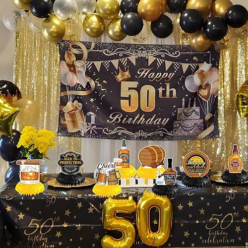 Miniatura 6 de Decoraciones de cumpleaños envejecidas a la perfección: 8 piezas de decoraciones de fiesta de cerveza de whisky de panal de abeja, decoración de