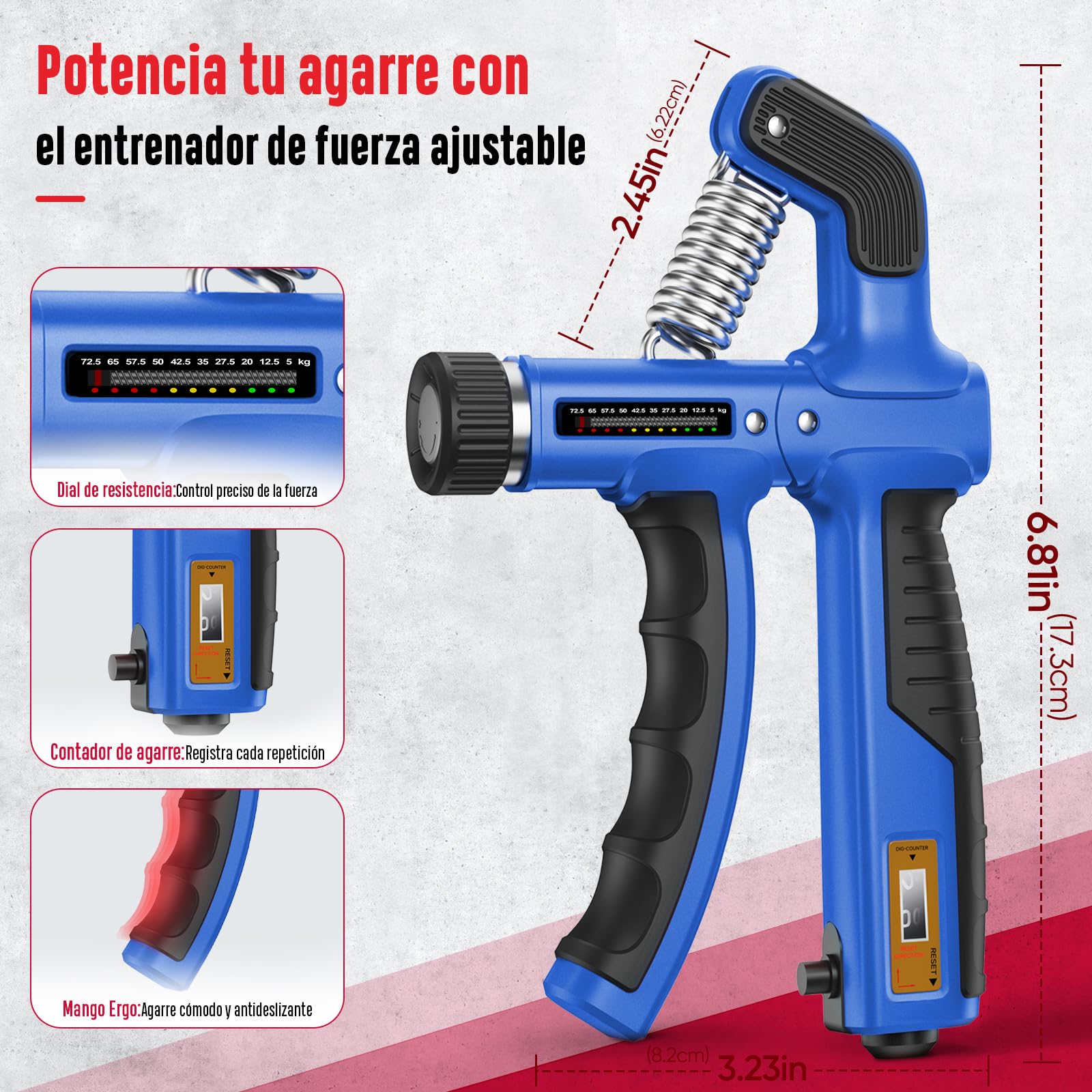 FitBeast Kit de fortalecimiento de agarre de mano, juego de 6 piezas, entrenador de antebrazo para una mayor fuerza de agarre y recuperación